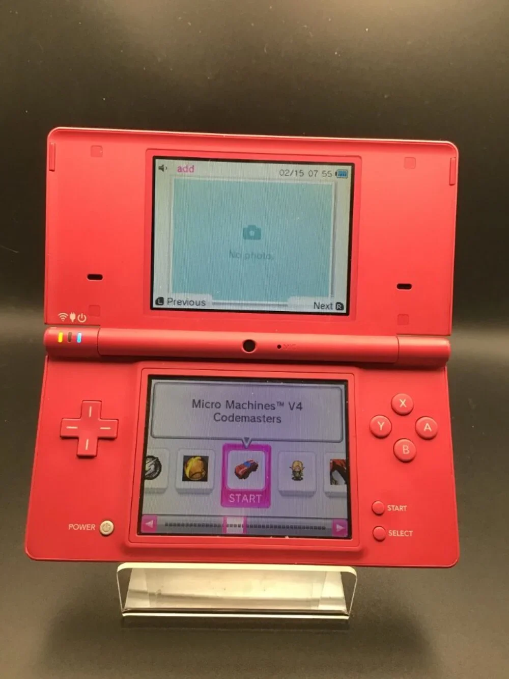 Nintendo DSi Dark Pink TWL-001 Japan Tested No Cartridge Reader Charger Stylus